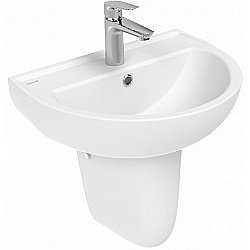 Раковина на полупьедестале Creavit Oval 50 TP155-00CB00E-0000 белая купить в интернет-магазине Sanbest