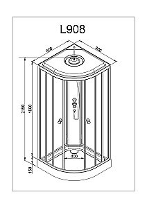Душевая кабина DTO Серия L 908 с гм. и эл. 80x80 купить в интернет-магазине Sanbest