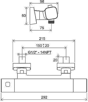 Смеситель для душа Ravak 10° X070140 купить в интернет-магазине сантехники Sanbest