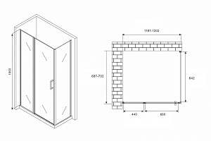 Душевой уголок Abber Sonnenstrand AG04120BS-S70B 120x70 купить в интернет-магазине Sanbest