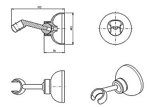 Держатель ручного душа RAV-Slezak PREMIUM CRISTAL LINE MD0011 хром купить в интернет-магазине сантехники Sanbest