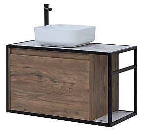 Тумба с раковиной Aquanet Nova Lite Loft 90 L/R дуб рустикальный для ванной в интернет-магазине Sanbest