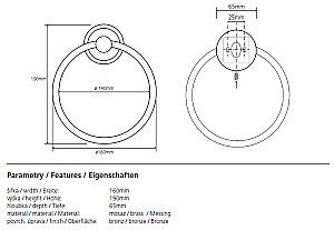 Кольцо для полотенец Bemeta Retro 144104067 купить в интернет-магазине сантехники Sanbest