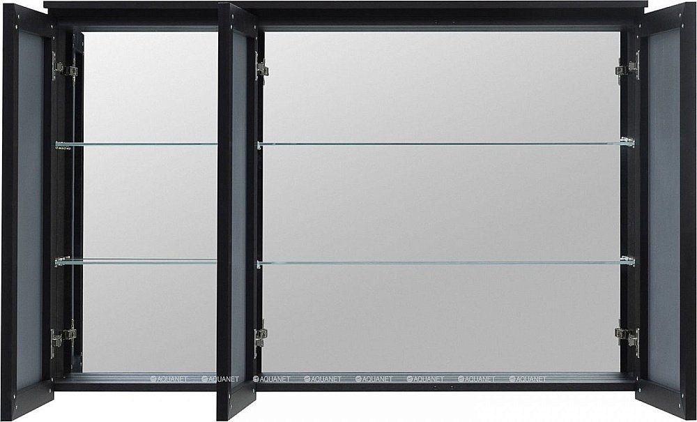 Зеркальный шкаф De Aqua Алюминиум 261762 120 черный купить в интернет-магазине сантехники Sanbest