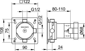 Дивертор KEUCO IXMO 59549371202 черный матовый для смесителя в интернет-магазине сантехники Sanbest