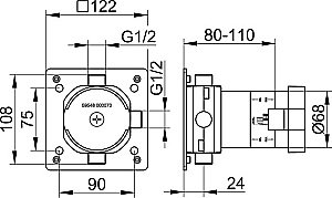 Дивертор KEUCO IXMO 59549371202 черный матовый для смесителя в интернет-магазине сантехники Sanbest