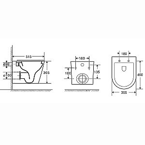 Унитаз подвесной WW SALZBACH 043 GL-BL черный, безободковый, с крышкой микролифт, слив торнадо купить в интернет-магазине Sanbest
