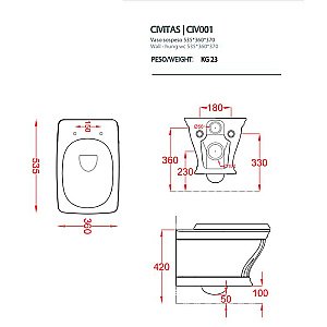 Унитаз подвесной Artceram CIVITAS CIV001 02 00 шампань глянцевый купить в интернет-магазине Sanbest