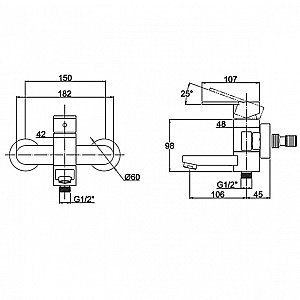 Смеситель для ванны Kaiser Sonat 34022-1 бронза купить в интернет-магазине сантехники Sanbest