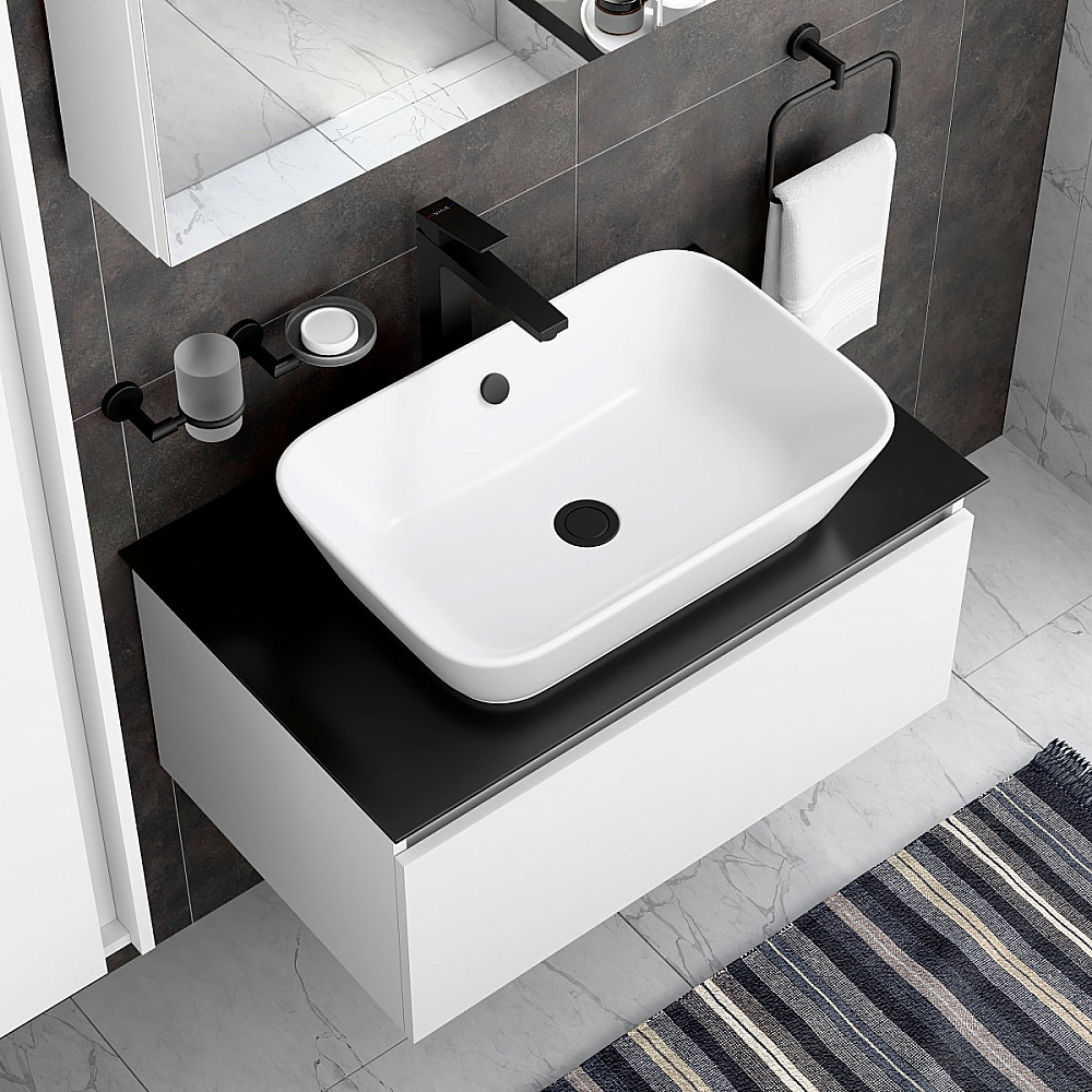 Смеситель для раковины VitrA Minimax Square A4372436EXP матовый черный купить в интернет-магазине сантехники Sanbest