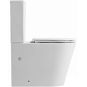 Унитаз напольный beWash Aldo BKBWT401670 белый матовый, безободковый, с бачком, с крышкой микролифт, слив торнадо купить в интернет-магазине Sanbest