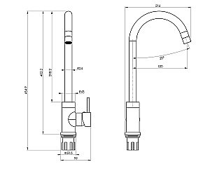 Смеситель для кухни WONZON & WOGHAND WW-A21102-CR хром купить в интернет-магазине сантехники Sanbest