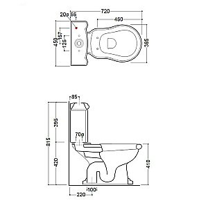 Унитаз напольный Kerasan Retro 1012 с бачком 1081 Белый/кнопка золото купить в интернет-магазине Sanbest