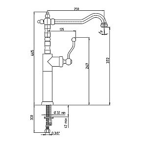 Смеситель для кухни PAINI Duomo 88CR572LLKM хром купить в интернет-магазине сантехники Sanbest