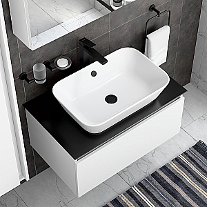 Смеситель для раковины VitrA Minimax Square A4372436EXP матовый черный купить в интернет-магазине сантехники Sanbest