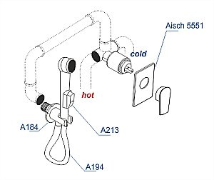 Гигиенический душ WasserKRAFT Aisch 5500 A5551.184.237.213 золото матовое купить в интернет-магазине сантехники Sanbest