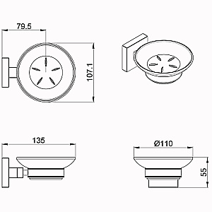 Мыльница Azario RINA AZ-87008 хром купить в интернет-магазине сантехники Sanbest