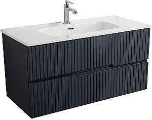 Тумба с раковиной Cezares DUET-N 100 DUET-N-1000-2C-SO-GR-P графит для ванной в интернет-магазине Sanbest
