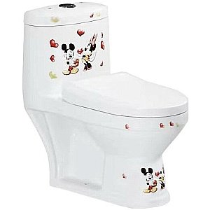 Унитаз-моноблок SantiLine SL-5015W белый без декора, безободковый, с крышкой микролифт купить в интернет-магазине Sanbest