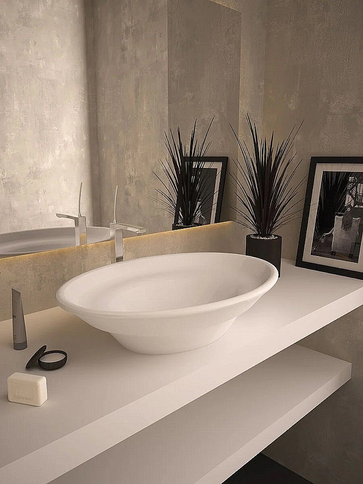 Раковина накладная Bien Dune 53 DNLG05301FD0W3000 белая купить в интернет-магазине Sanbest