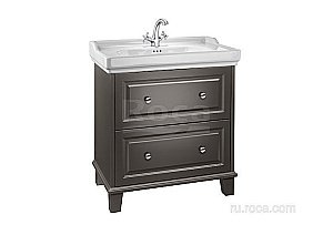 Тумба с раковиной Roca Carmen 857135417 80 темно-серый сатин для ванной в интернет-магазине Sanbest