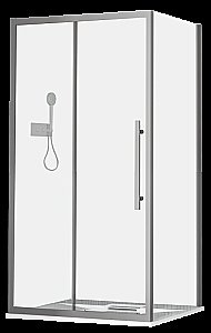 Душевой уголок Esbano ESF-108PS-GM ESOGF108PSGM 100x80 стекло прозрачное/профиль оружейная сталь купить в интернет-магазине Sanbest