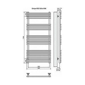 Полотенцесушитель электрический Terminus Ватра П22 500x1196 левый/правый купить в интернет-магазине сантехники Sanbest