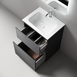 Тумба с раковиной Sancos FOLK Floor FL60FGS/CN7011 60 Grey soft для ванной в интернет-магазине Sanbest