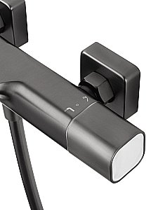 Смеситель для ванны с душевым гарнитуром и термостатом WONZON & WOGHAND SOLID, Темный графит (WW-C2011-A-BGG) купить в интернет-магазине сантехники Sanbest