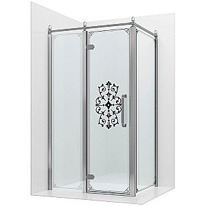 Душевой уголок Ambassador Royal 18015110-L 120х80 стекло прозрачное с декором/профиль хром купить в интернет-магазине Sanbest