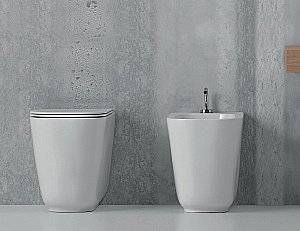 Унитаз приставной Kerasan Tribeca 5118 Белый Матовый, безободковый купить в интернет-магазине Sanbest