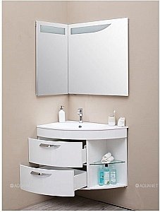 Зеркало De Aqua Трио Люкс 90 L/R белый в ванную от интернет-магазине сантехники Sanbest