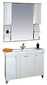 Тумба с раковиной Misty Вирджиния (Бабочка) - 105 П-Вир01105-252Пр венге/белый для ванной в интернет-магазине Sanbest