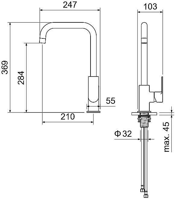 Смеситель для кухни Aquatek Лира AQ1480MB черный матовый купить в интернет-магазине сантехники Sanbest