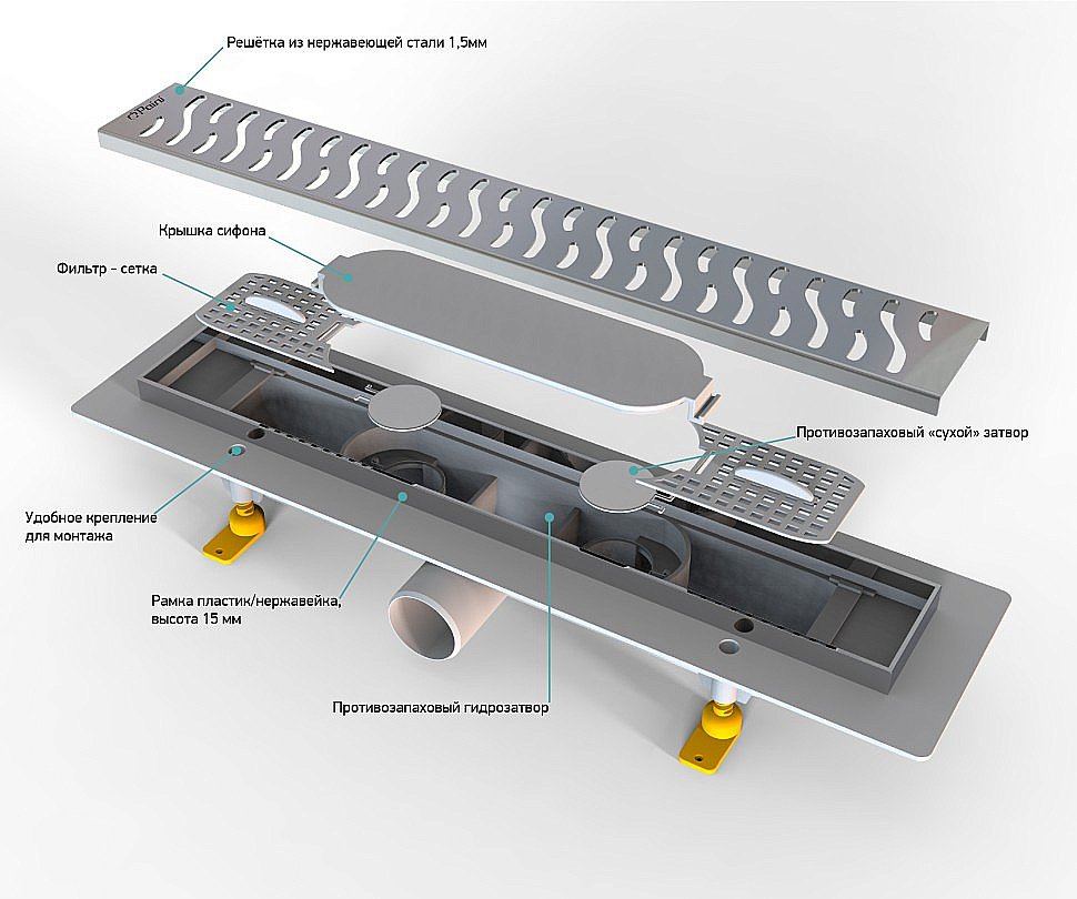 Душевой лоток PAINI Harmony CH550H 55 хром купить в интернет-магазине Sanbest
