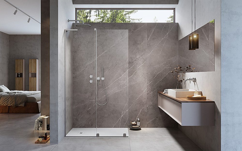 Душевое ограждение Radaway Furo SL Brushed Nickel Walk-in 100 10306538-91-01 стекло прозрачное/профиль брашированный никель купить в интернет-магазине Sanbest