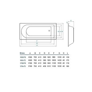 Ванна акриловая Koller Pool Orion 160x70 купить в интернет-магазине Sanbest