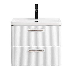 Тумба с раковиной BelBagno DUE-600-2C-SO-BL-P Bianco Lucido для ванной в интернет-магазине Sanbest