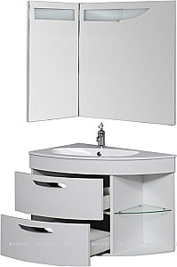 Тумба с раковиной De Aqua Трио 197201 90 L/R для ванной в интернет-магазине Sanbest