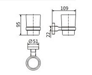 Стакан для зубных щеток CeramaLux Quadro 61902 хром купить в интернет-магазине сантехники Sanbest