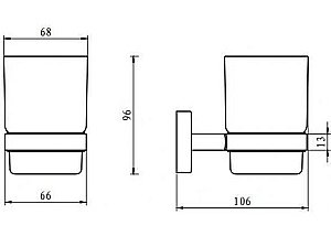Стакан с держателем Aquanet Flash R6 купить в интернет-магазине сантехники Sanbest