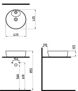 Раковина накладная Bien Flame 42,5 FALG04301FD1W4000 белая матовая купить в интернет-магазине Sanbest