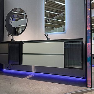 Тумба с раковиной Orans 2055120L2GC 120 серо-зеленая матовая для ванной в интернет-магазине Sanbest