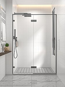 Душевая дверь Veconi Premium Alassio GR AL-120-00-GR-C4 120 стекло прозрачное осветленное/профиль брашированный графит купить в интернет-магазине Sanbest