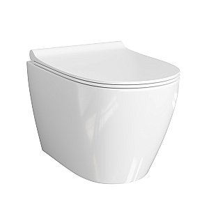 Унитаз подвесной WasserKRAFT Mindel 56TLT.010.ME.RG04.H002 безободковый, с инсталляцией Vils 56, с крышкой микролифт, белый/кнопка розовое золото купить в интернет-магазине Sanbest