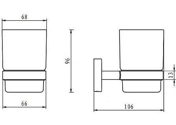 Стакан с держателем Aquanet Flash R6 купить в интернет-магазине сантехники Sanbest