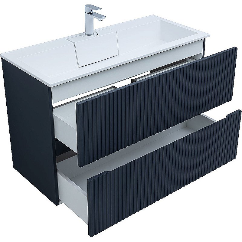 Тумба с раковиной Aquanet Джейн 100 313304 маренго для ванной в интернет-магазине Sanbest