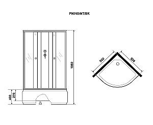 Душевая кабина Niagara Promo P90/40/MT/BK 90х90 купить в интернет-магазине Sanbest