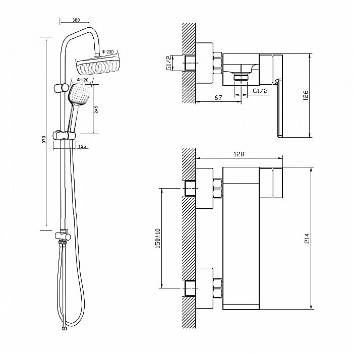 Душевая система Orange Splito M36-922cr хром купить в интернет-магазине сантехники Sanbest