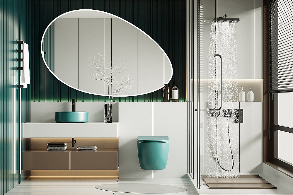 Унитаз подвесной ABBER Bequem AC1101MBG с крышкой микролифт, безободковый, зеленый матовый купить в интернет-магазине Sanbest